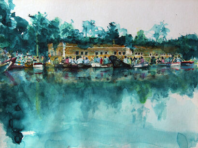 El Teatro flotante  - a Paint Artowrk by Irene della Barca